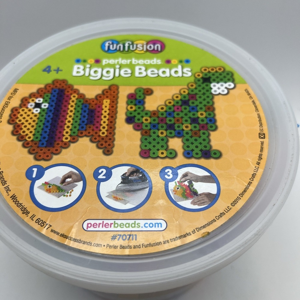 Perler 70711 Biggie Beads Bucket - 1,200 Assorted Colors of Beads NEW